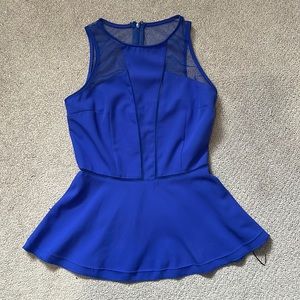 Dynamite Blue Dress Shirt with Mesh